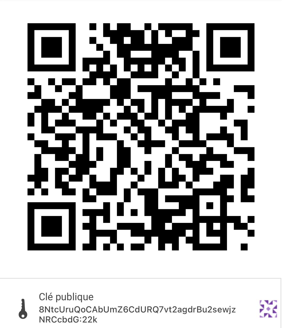 Ğ1 (June) Monnaie Libre, Clé publique Mahor